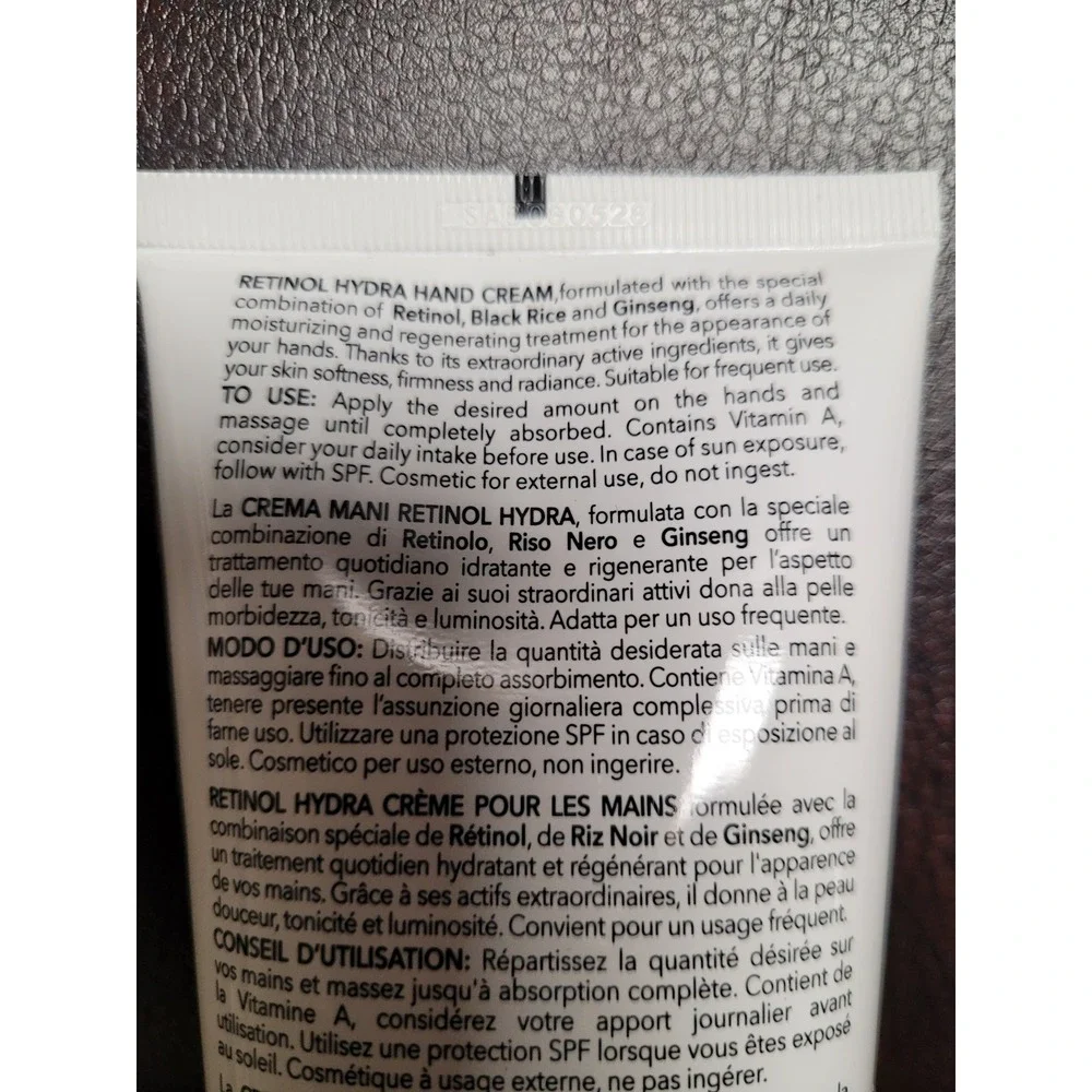 Delfanti Milano Retinol Regenerate/Hydrate‎ Vegan Hand Cream RiceGinseng 8.4 oz